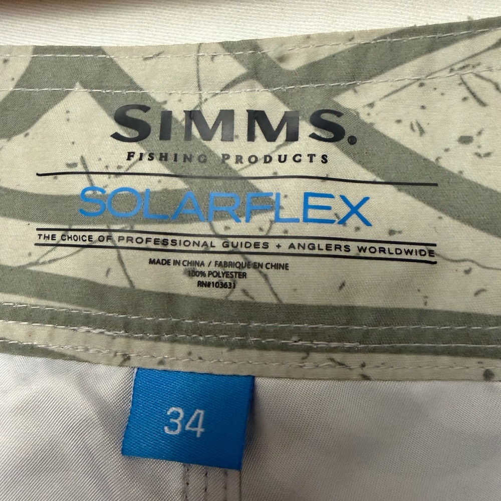 Simms Swim Trunks Mens 34 Graphic Print Board Shorts Solarflex Fishing Suit B731 - Picture 6 of 8